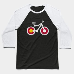 Colorado Flag Mountain Bike Baseball T-Shirt